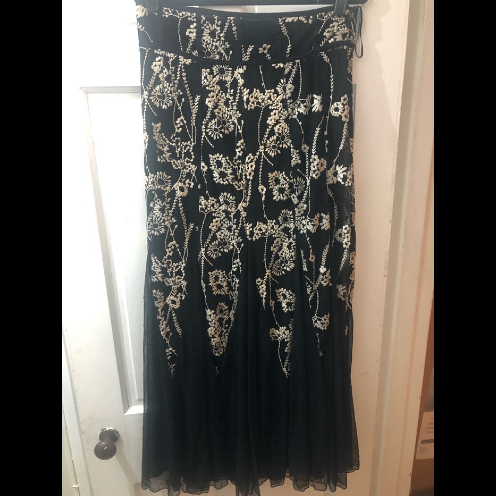 Free People Windswept Floral Embroidered Mesh Maxi Skirt - Picture 3 of 9